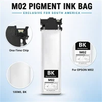 Beg Dakwat Pigmen Hitam Untuk Kantung Dakwat Isi Semula Epson M02 100ml Dengan Cip